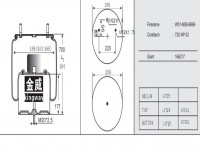 掛車空氣彈簧氣囊Trailer air spring air bag 725NP02 W01-M58-8969 V1DF32-166217 166217 130002 5725AP02 1R14-747 1R14-813 1T66E-10.8 566-28-3-501 566283501