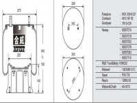 JW9121拖掛車空氣彈簧氣囊總成Trailer air spring airbag 566-26-3-081 566263081 1R13-097 1R13097 1010-15S518 38752KALU 8518 8752 AB-1R13-097 AS8752 CS113097 10-99712 1001R13097 10-99712 AB-1R13-097 1001R13097