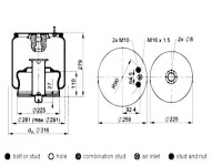 沃爾沃卡車空氣彈簧氣囊 VOLVO Trailer air spring airbag 6603NP01 20573312 3171693 3178706 3195240 136662 566-22-3-578 566223578 1R11893 1R11-893 36312C 36312K 73312M