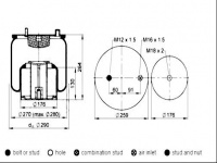 掛車空氣彈簧氣囊Trailer air spring airbag 4862N1 W01-M58-8352 4862N1P01 W01-M58-8353 120592 V1DF16B-1NP 4862N1P02 81.43601.0168 81436010168 V1DF16B-1 130932 1T17TWCR-5.25 81.43600.6049 81436006049