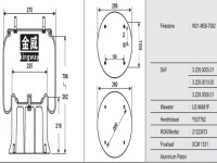 拖掛車空氣彈簧氣囊 Trailer air spring airbag 1D28C-12 0305-001 3.229.0024.00 3229002400 H2500361 1873856 21221349 1R13-734 1R13-805 566-26-3-802 566263802 1T19L-12