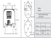 拖掛車空氣彈簧氣囊 Trailer air spring airbag 1T19L-14 V1D28D-10 206333 D14B52 132702 3.229.0047.00 3229004700 1T19FB-15 W01-M58-5542 1D28D-11