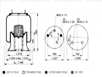 拖掛車空氣彈簧氣囊 Trailer air spring airbag W01-M58-6289 W01M586289 V1D23E-3 1R12-703 58050900 1006551 11808 D12B09 RML75270C 206718 96871 1T323-40 1T323-41 566-24-3-501 566243501 1T15M-9