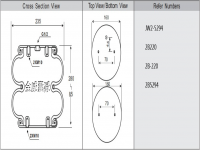JW2-5294 空氣彈簧 Air spring 汽車檢測設(shè)備底盤測功機(jī)應(yīng)用提升雙層減震氣囊墊 2B5294 2B-220 2B220