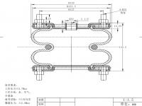設(shè)備橡膠空氣彈簧氣囊法蘭式雙層氣囊空氣彈簧 Equipment air spring airbag M/31062 M31062 6X2 FD76-14 DS CR FD76-14DSCR W01-R58-4053 SP1482